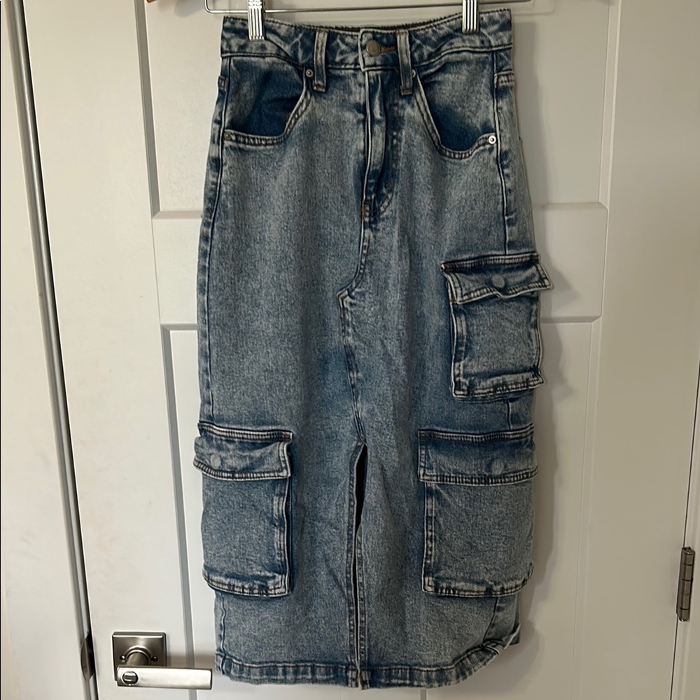 Wild Fable Blue Maxi Cargo Skirt